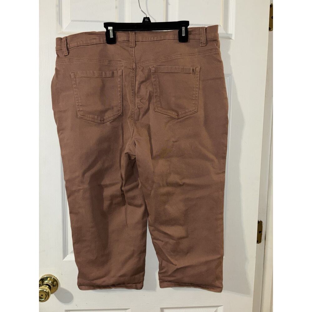 Gloria Vanderbilt 16 W Amanda Jeans Capri Length Stretchy 5 Pocket Sienna Brown - Picture 2 of 7